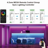 Contrôleur PWM Aipin WiFi Mesh Group Sync 4 Zones 48V 5 Canaux 6 Broches COB RGBCCT pour Bande LED 720W Garantie 2 Ans IP20 30M Application