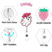 Porte-badge rétractable en acrylique pailleté personnalisé, porte-carte d'identité pour infirmière, clip pour badge nominatif, pour hôpital, école, bureau, cadeaux promotionnels