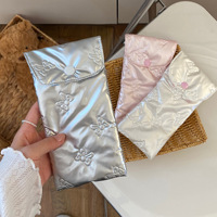 Pochette coréenne-chic pour lunettes avec nœud papillon en PU grand fard à joues pour étui à lunettes anti-écrasement rembourré rose fermeture éclair sac à lunettes en déplacement