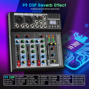 Mezclador de Audio de 4 Canales, Alimentación Phantom de 48V, Reproductor USB <span class=keywords><strong>MP3</strong></span>, Soporte OEM, Consola de DJ para Grabación <span class=keywords><strong>en</strong></span> Estudio - Product Image 2