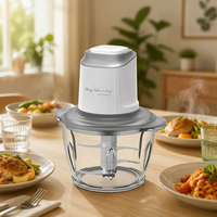 Hachoir à viande domestique de 1,5 L avec processeur de bol en plastique pour divers aliments Trancheuse à viande durable