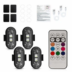 AUXITO 4 pièces, lumières stroboscopiques LED sans fil, RGB, 8 couleurs, lampes d'avertissement clignotantes, charge USB - Product Image 5