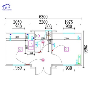 ที่ใส่ของในบ้านเคลื่อนที่แบบ20FT เหล็ก + แผงแซนวิชกันเฮอร์ริเคนกันเสียงฉนวนสีที่กำหนดเอง - Product Image 3