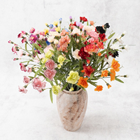 Fleurs artificielles en soie rose multi-têtes, type Gypsophile et Œillet, fausses plantes décoratives Kawaii pour mariages, chambres et dressing