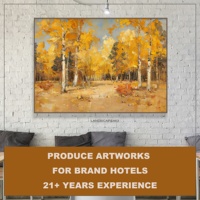 Peinture à l'huile abstraite classique peinte à la main sur toile avec arbres texturés, cadre mural, idéale pour les projets