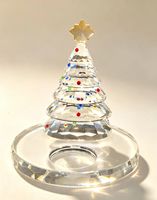 Décoration de table pour la maison, arbre de Noël en cristal, porte-bougie chauffe-plat