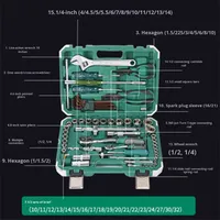 Clé en L, ensemble combiné de 86 pièces, réparation automobile, entretien, clé à cliquet, douille, ensemble d'outils, tournevis, acier chromoly