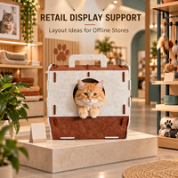 Vente en gros de maison pour chat pliable en feutre, lit portable pour animaux de compagnie, niche confortable pour chat, nid d'intérieur pour chat, OEM ODM personnalisé