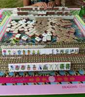 Jeu de Mahjong Américain Thème Grille Tuiles Acryliques Moshi Jeu de Table de Casino Divertissement Adulte Cadeau