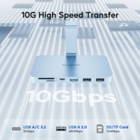 Hub USB C PULWTOP para iMac Compatible con M1/M3/M4, 2 USB a 2.0, Lector de Tarjetas SD/TF para iMac de 24 Pulgadas y Studio Display - Azul