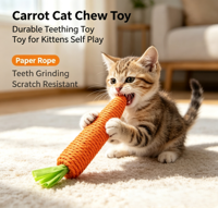 Jouets pour chats en sisal, motif dessin animé, bâton de carotte amusant pour les dents, résistant aux morsures et aux griffures, fournitures pour animaux de compagnie