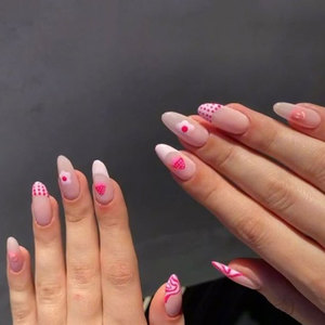 Kuku Palsu Stiletto Panjang Wanita, Tekan Almond Warna-warni Kualitas Tinggi Set Manikur Dalam Jumlah Besar