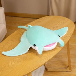 Cartoon Fish Manta Ray Plush Toy Kawaii Devil Ray Rajiformes <b>Cute</b> Mobulidae Plushies <b>Pillow</b> Stuffed Soft Marine Life Dolls Gifts - Product Image 2