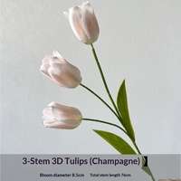Nouvelles Tulipes 3D Simulées en Relief pour le Commerce International, Décoration Florale pour Mariages, Salles de Fête, Maisons, Plafonds, Murs Floraux en Soie, Vente en Gros