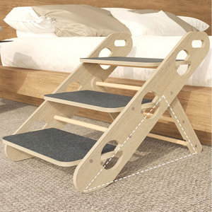 Benutzer definierte 3-Tier Klapp verstellbare Holz Haustier Kletter leiter rutsch feste faltbare Welpen Hund Treppen Rampe Bett Haustier Zubehör - Product Image 6