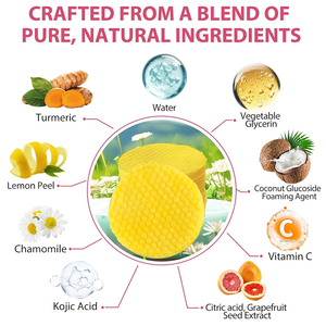 Almohadillas de limpieza de cúrcuma con Ácido Kójico, exfoliante para brillo de piel para cara y cuerpo, Etiqueta Privada - Product Image 3