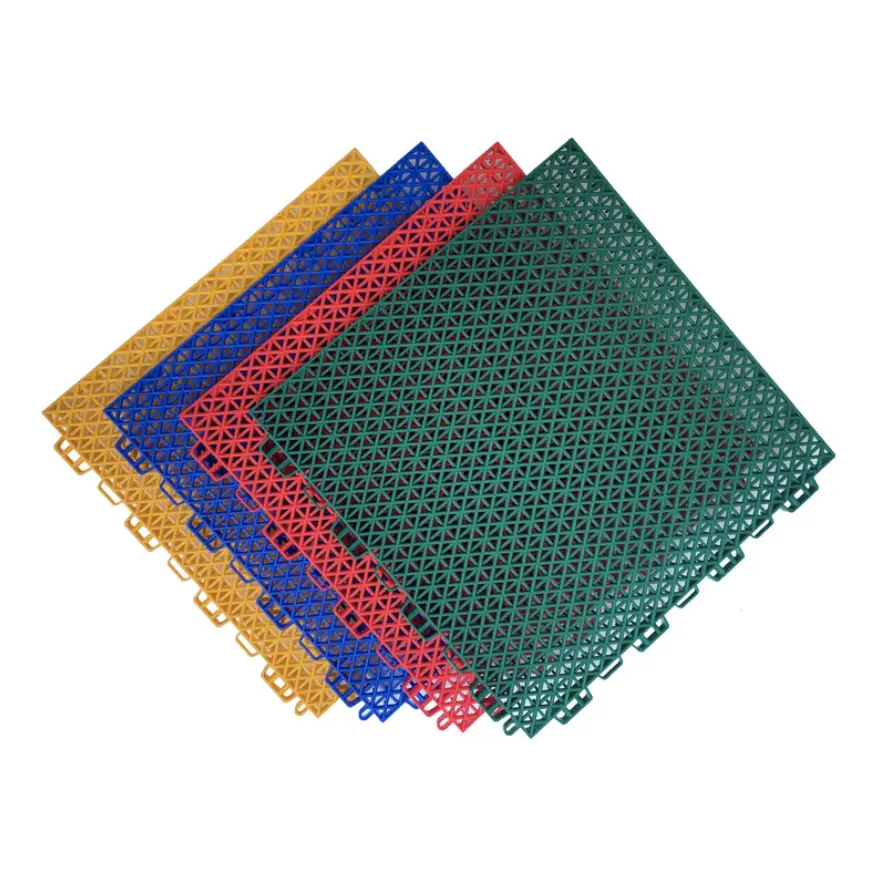 Terrain de basket suspendu assemblage plancher pp tapis en plastique aire de jeux sport carrelage de sol fabricant
