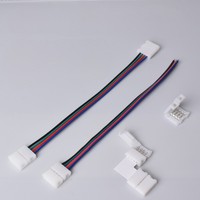 Connecteur 4 broches 10mm de large en aluminium connecteur de support de lumière LED 4pin 90 degrés connecter connecteur de bande LED RVB
