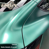 EM026 enveloppes autocollantes en vinyle de voiture vert émeraude métallique mat