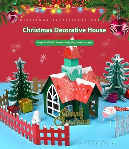 Giáng Sinh Lâu Đài 3D Nhà DIY Vẽ Đồ Chơi Sóng Hộp Giấy Các Tông Màu Cho Mẫu Giáo Trẻ Em Handmade Đồ Chơi - Product Image 4