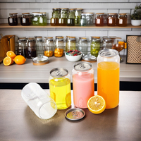 Boîtes transparentes en plastique pour animaux de compagnie, avec couvercle à anneau facile à ouvrir, 300ml, 350ml, 400ml, 450ml, 500ml, pour boissons, aliments, café, soda, crème
