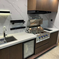 Cuisine mobile d'extérieur, barbecue solaire, étanche, en acier inoxydable, multifonctionnelle, design moderne, pour salle de bain et salle de sport
