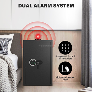 Hộp két sắt điện tử kỹ thuật số chắc chắn, kích thước lớn, có vách ngăn có thể tháo rời và điều chỉnh được, làm bằng thép cán nguội màu đen, để lưu trữ an toàn - Product Image 4