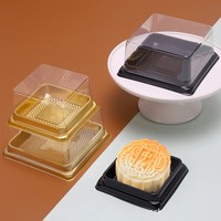 Boîtes en plastique pour Mini Gâteau Jetable PET Carré Récipient Alimentaire Blister Mousse Dessert Snack Fromage Dessert Présentoir Avec Couvercle
