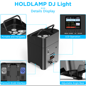 RGBWA + UVワイヤレスDMXバッテリー駆動6x18W LEDマトリックスライト6x18W LEDパースポットライト移動ヘッドライトドライウォームホワイト用 - Product Image 4