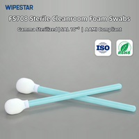 Écouvillon en mousse stérile WIPESTAR FS708 pour stérilisation par irradiation gamma, en PU, pour le nettoyage des surfaces de dispositifs médicaux en salle blanche