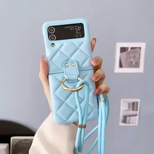 TPU Design Case für Samsung Z Flip 5 Cross body Phone Case mit Riemen und Ring halter für Samsung Z Flip 3 Flip 4