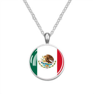 Collar con colgante de cabujón de cúpula de cristal con diseño de bandera de país, cadena de eslabones, collar de bandera nacional - Product Image 4