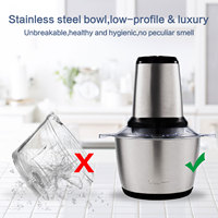Mini hachoir électrique multifonction pour légumes et fruits, robot culinaire, mixeur, moulin à viande en acier inoxydable pour la cuisine domestique