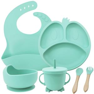 Juego de Vajilla de Silicona para Bebé de 6 Piezas, para Uso Diario, Apto para Microondas y Lavavajillas, Ecológico, Libre de BPA, Venta al Por Mayor - Product Image 4