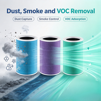 Filter Hepa Filter Karbon Filter Silinder H13 99.97 Karbon Aktif Menghilangkan Debu Asap VOCs Pengganti Filter untuk Pembersih Udara