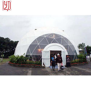 เต็นท์โดมจีโอเดสิกสำหรับจัดแสดงนิทรรศการกลางแจ้งขนาดใหญ่ ทำจาก PVC ขนาดเส้นผ่านศูนย์กลาง 8 ม. 10 ม. 15 ม. 20 ม. โครงเหล็กชุบสังกะสี พร้อมผ้าคลุม PVC และผนังกระจก - Product Image 5