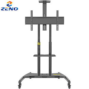 Zeno Zeno 180 Rolling TV Cart Mobile Floor TV Stand with <strong>Mount</strong>, 2 Supporting Tube 600 <strong>X</strong> 400 mm <strong>VESA</strong> TV Trolley - Product Image 3