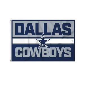 Grommets kapalı açık ile yüksek kaliteli polyester spor Dallas Cowboys bayrağı 3x5 Ft afiş gemi hazır