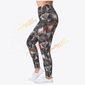 Venta al por mayor Flor de impresión digital deportes de sujetador de alta cintura abdomen control caderas femenina polainas traje de ropa de yoga Pantalones - Product Image 2