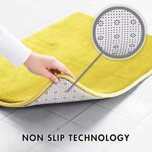 Fmt hấp thụ nước Thảm Tắm Bộ nhớ bọt Thảm phòng tắm với gỗ tre TPE Vật liệu in mô hình cho hộ gia đình sử dụng - Product Image 2