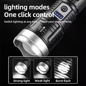 Pantalla de alimentación de alta calidad Zoom telescópico Usb recargable batería incorporada Abs cuerpo P50 Led antorchas luces linterna táctica
