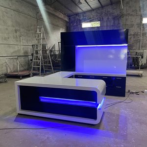 Alto brillo de piedra Artificial de madera de la habitación de escritorio de oficina Secretario de mesa de trabajo de - Product Image 5