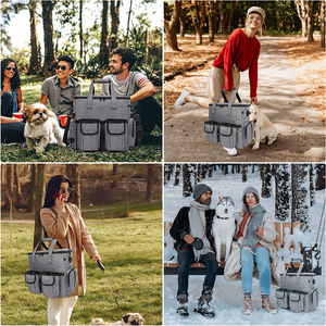 2 के साथ कुत्ते यात्रा बैग कुत्ते दावत प्रशिक्षण पाउच, कुत्ते के लिए ढोना आयोजक सप्ताहांत पालतू यात्रा की आपूर्ति - Product Image 6