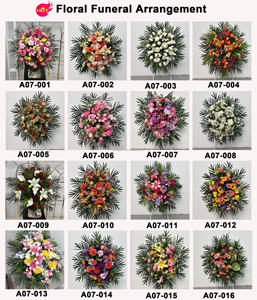 Guirnalda de Flores Artificiales de Seda Personalizada LEDA para Cementerio, Corona Floral para Funeral, Arreglos Florales de Homenaje - Product Image 5