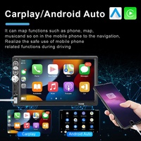 (Stock US/UE) Autoradio Podofo 7'' Simple DIN avec CarPlay Android Auto Lecteur MP5 Bluetooth FM Égaliseur Entrée Aux+ Micro