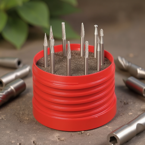 Kit de fraises rotatives coniques en carbure solide, 10 pièces, tige de 3 mm, coupe Z6 pour métal, bois, plastique - Product Image 3