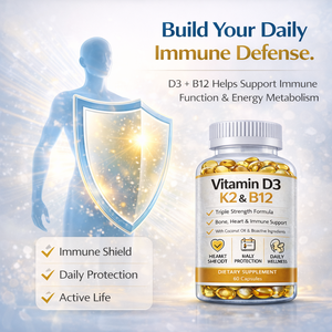 विटामिन डी 3 के 2 बी 12 बी 12 नारियल तेल सॉफ्टजेल कैप्सूल हड्डी हृदय प्रतिरक्षा समर्थन आहार पूरक एफडीए अनुरूप निजी लेबल ओएम - Product Image 4