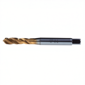 Macho de roscar universal cónico con revestimiento de TiN, helicoidal de 40 grados para orificios ciegos, tolerancia 6H, juego de macho y terraja - Product Image 2