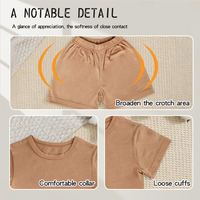 Ensemble 2 pièces nouveau pour bébé, 95% coton 5% élasthanne, décontracté, antibactérien, respirant, haut à manches courtes et pantalon, collection printemps, vente en gros