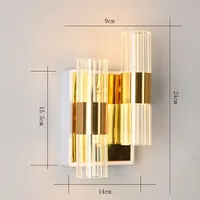 Miroir en acier inoxydable avant 3 couleurs claires applique montée pour chambre couloir escalier salle de bain pour salon LED acrylique applique murale